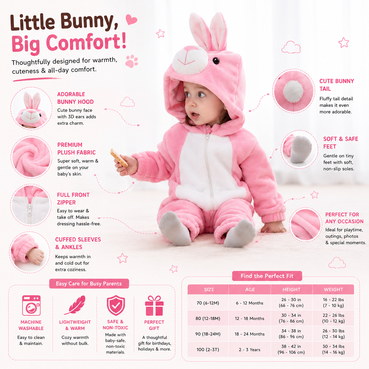 Bunny Plush Baby Jumpsuit